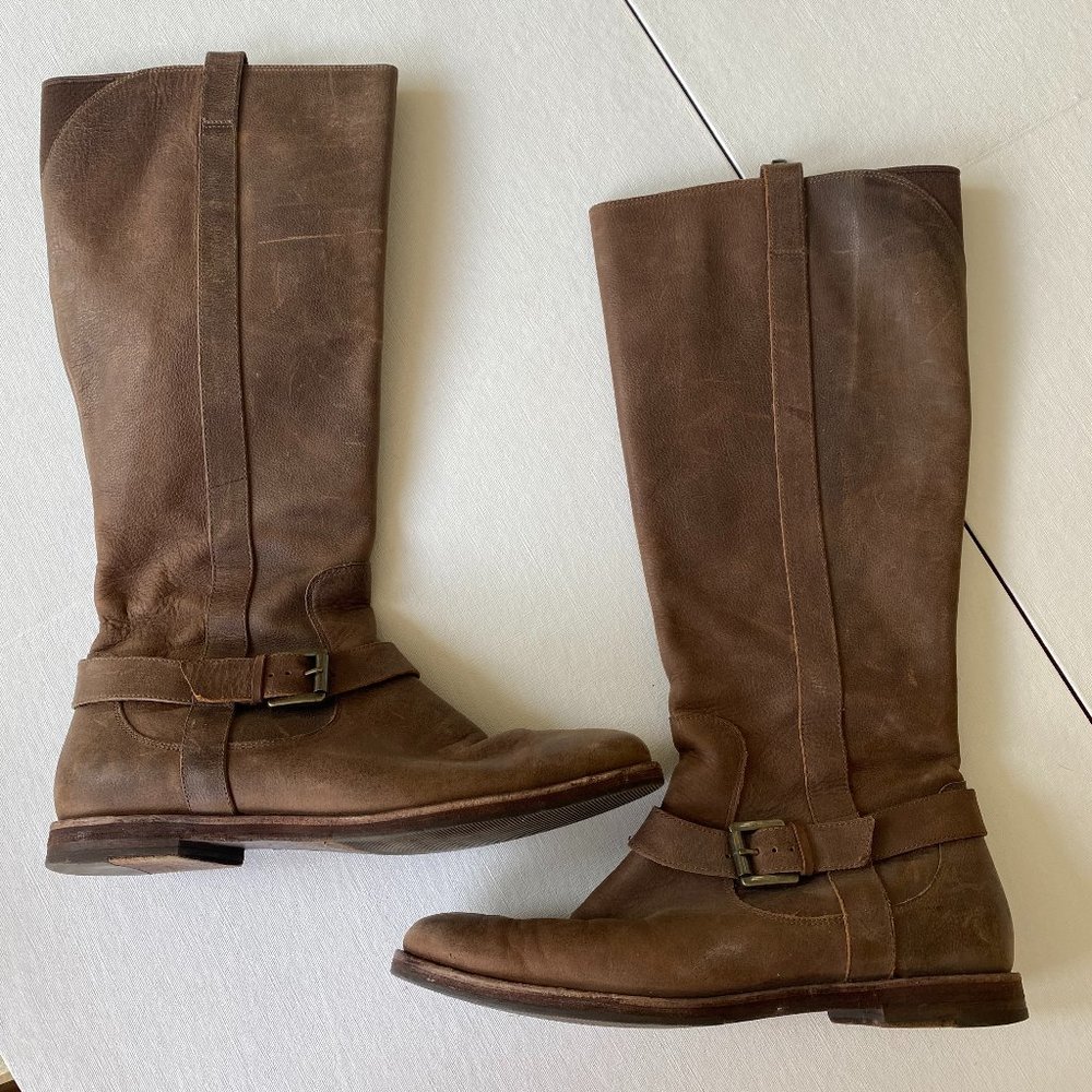 Cole Haan Brown Leather Boots with Zipper Closure Size 7